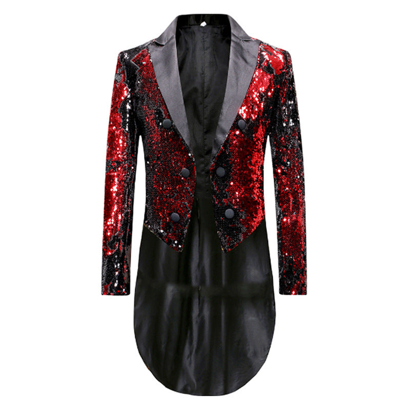 Herren elegante Pailletten-Sakko mit modernem Schnitt Aliams