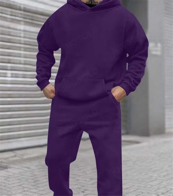 Herren gemütlicher Kapuzenanzug mit elastischem Bund und praktischen Taschen Aliams