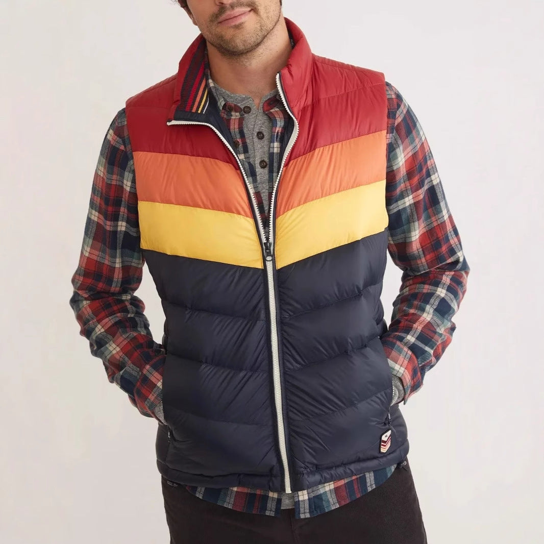 Herren Steppweste mit modernem Karomuster und Kontrastdesign Aliams