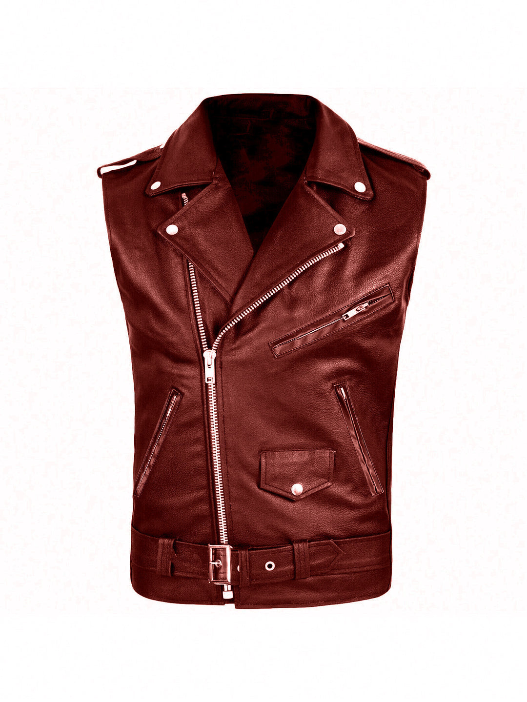 Herren stylische ärmellose Bikerjacke aus hochwertigem Leder Aliams