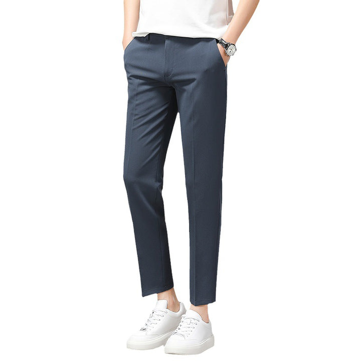 Herren bequeme Chinohose mit schmalem Schnitt und elastischem Bund Aliams