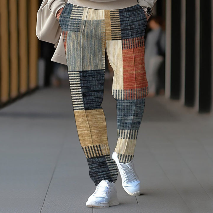 Herren Cargo-Hose mit modischem Karomuster und elastischem Bund Aliams