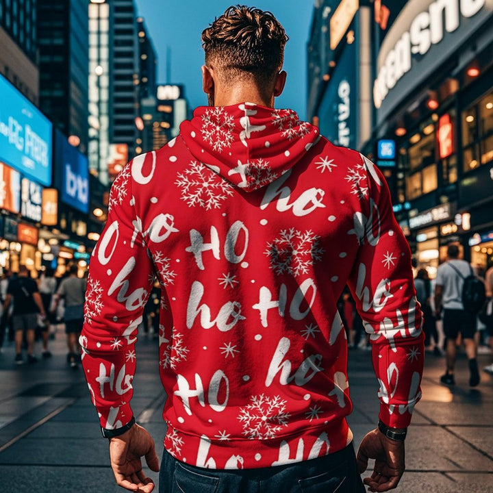 Herren Weihnachts-Hoodie mit farbenfrohem grafischen Design und bequemer Passform Aliams