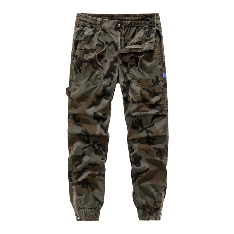 Herren Cargohose im lässigen Camouflage-Design mit elastischem Bund und zahlreichen Taschen Aliams