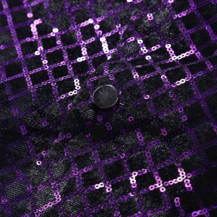 Herren elegante Paillettenweste mit passendem Fliegenbinder Aliams