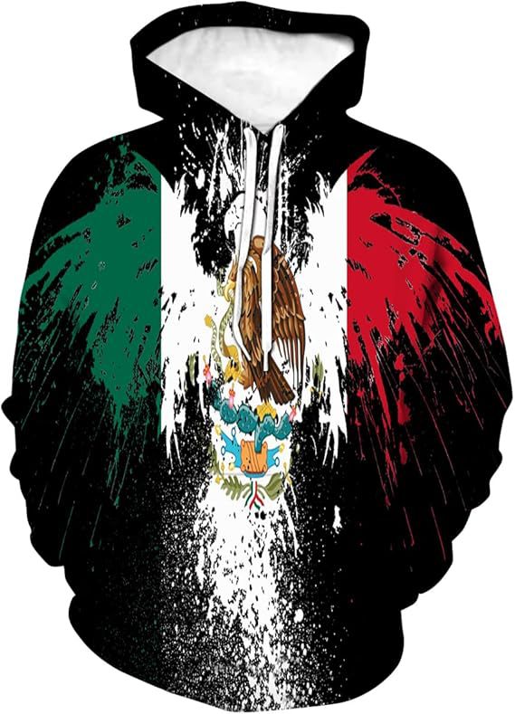 Herren Kapuzenpullover mit kreativer Wolfsgrafik Aliams