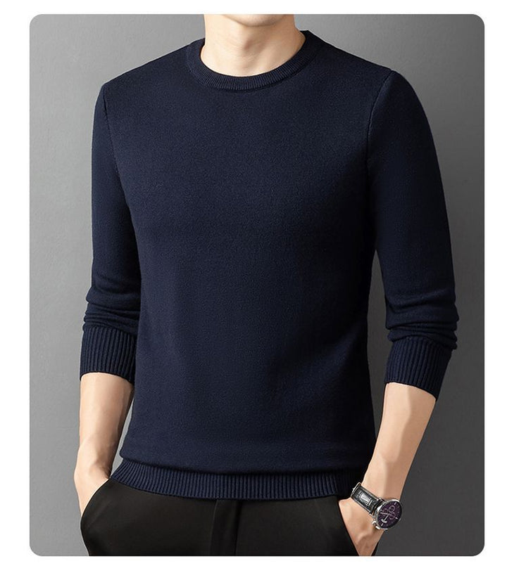 Herren eleganter Rundhals-Pullover aus feiner Baumwolle Aliams