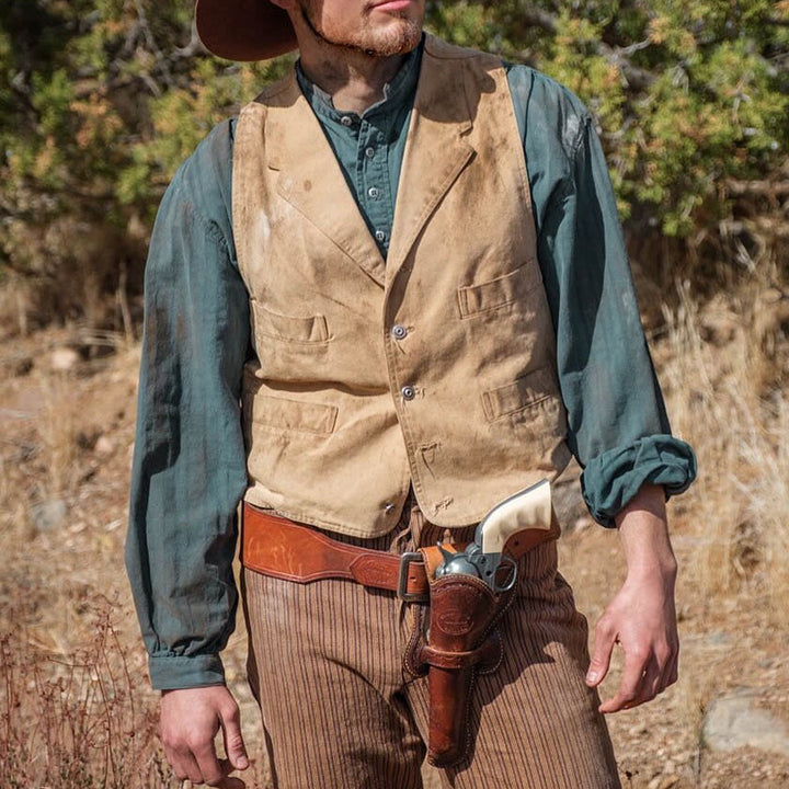 Herren rustikale Arbeitsweste aus robustem Stoff Aliams