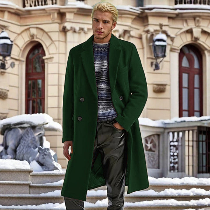 Herren eleganter doppelreihiger Wollmantel Aliams