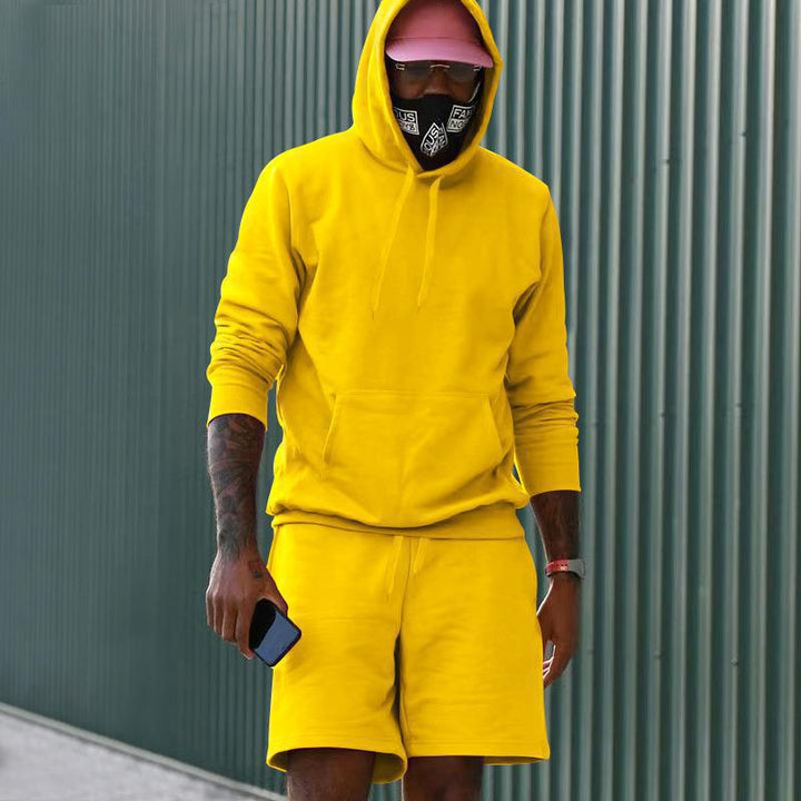 Herren sportliches Hoodie- und Shorts-Set aus hochwertigem Sweatmaterial Aliams