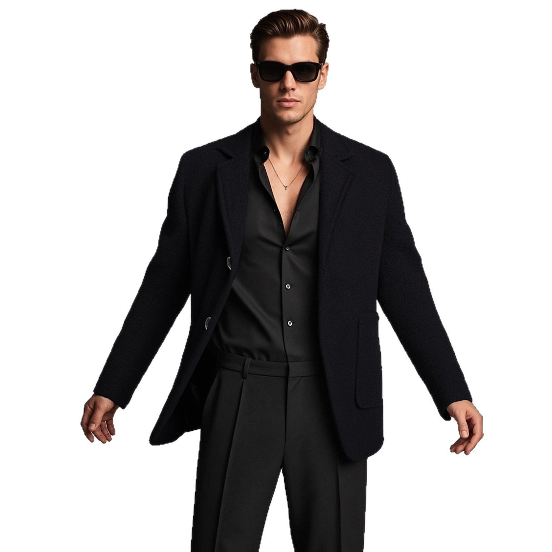 Herren eleganter strukturierter Blazer mit praktischen Taschen Aliams