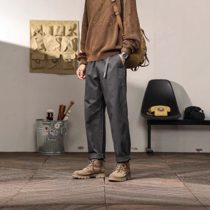 Herren lockere Outdoor-Hose mit verstellbarem Bund und funktionalen Taschen Aliams