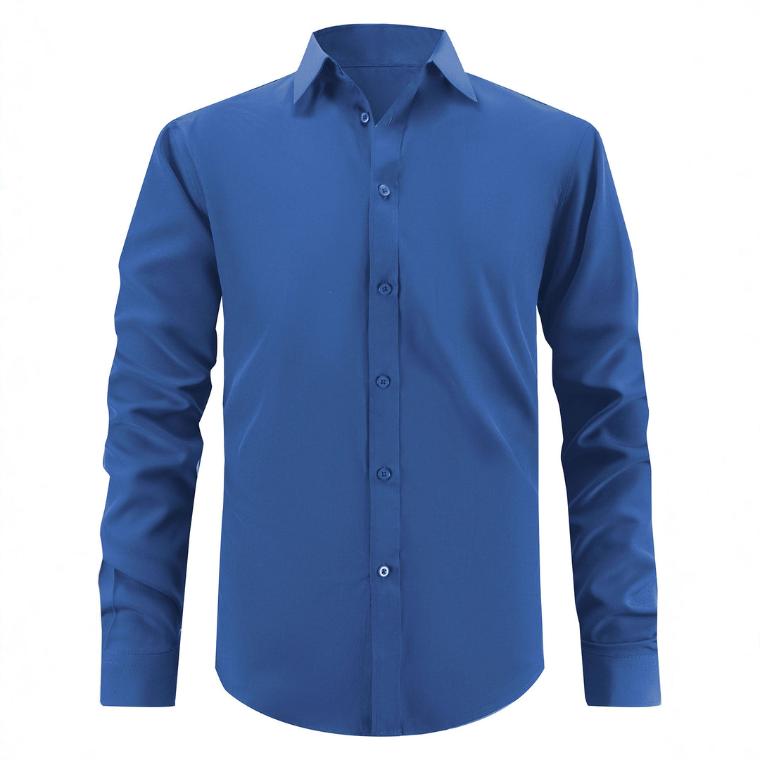 Herren elegantes Slim-Fit Langarmhemd Aliams