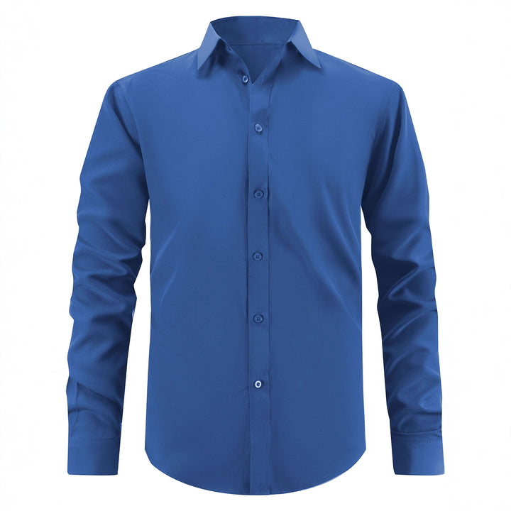 Herren elegantes Slim-Fit Langarmhemd Aliams