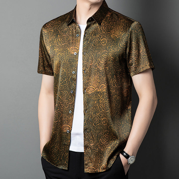 Herren Kurzarmhemd im floralen Design Aliams