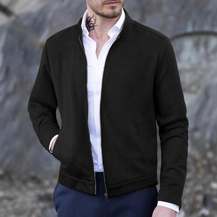 Herren Fleecejacke mit Stehkragen und seitlichen Taschen Aliams