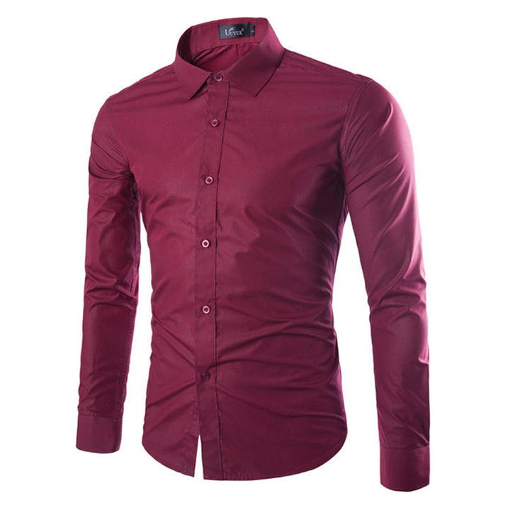 Herren elegante Langarmhemd Aliams
