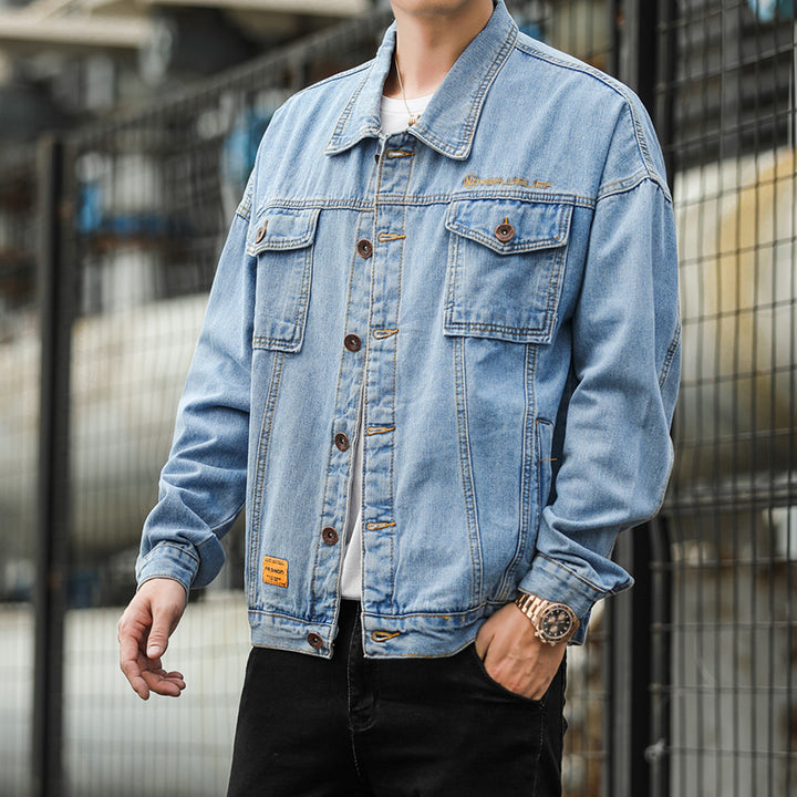 Herren Denimjacke im lässigen Stil mit funktionalen Pattentaschen und robustem Design Aliams