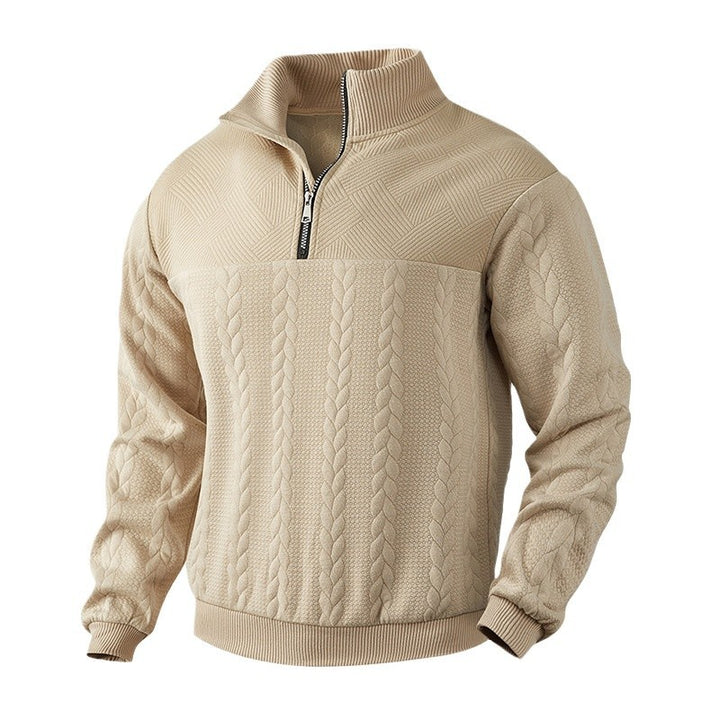 Herren Strickpullover mit hohem Kragen und modischem Zipper Aliams
