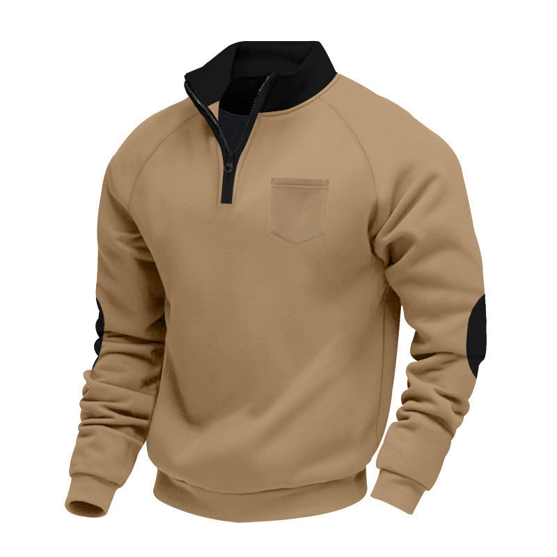 Herren Pullover mit Stehkragen und Reißverschluss Aliams