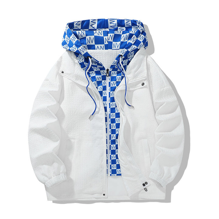 Herren technische Übergangsjacke mit verstellbarem Kapuzendesign und atmungsaktiven Einsätzen Aliams