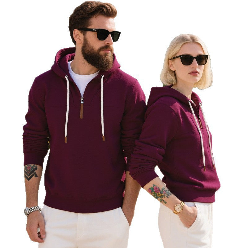 Herren sportlicher Kapuzenpullover mit halbem Reißverschluss und hochwertigen Materialien Aliams