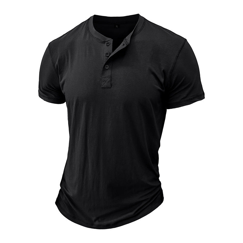 Herren Henley-T-Shirt mit Knopfleiste und modernem Schnitt Aliams
