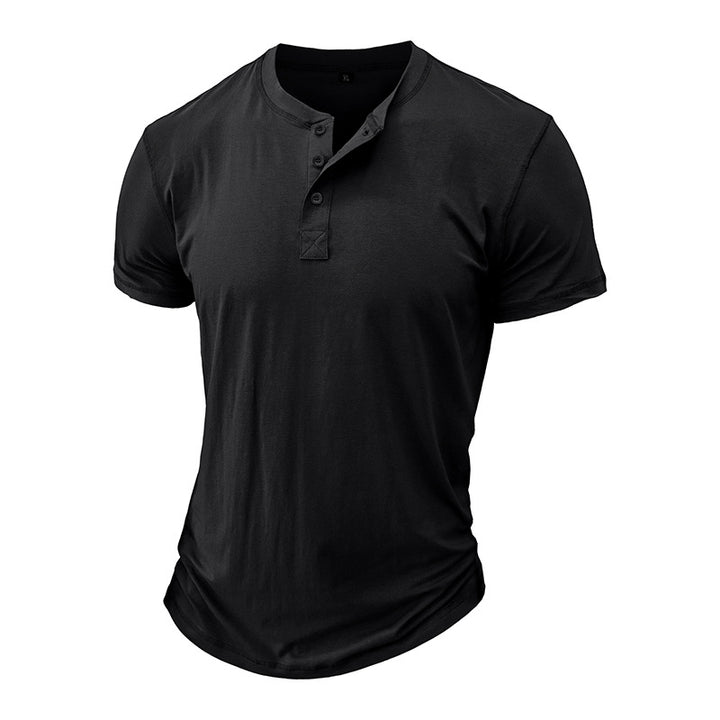 Herren Henley-T-Shirt mit Knopfleiste und modernem Schnitt Aliams