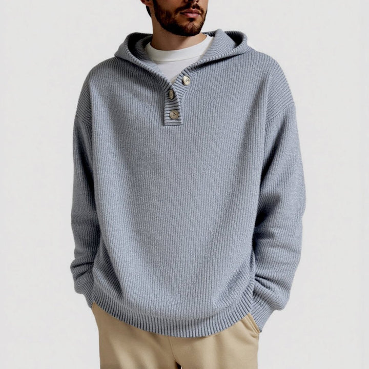 Herren Kapuzenpullover mit strukturiertem Zopfmuster Aliams