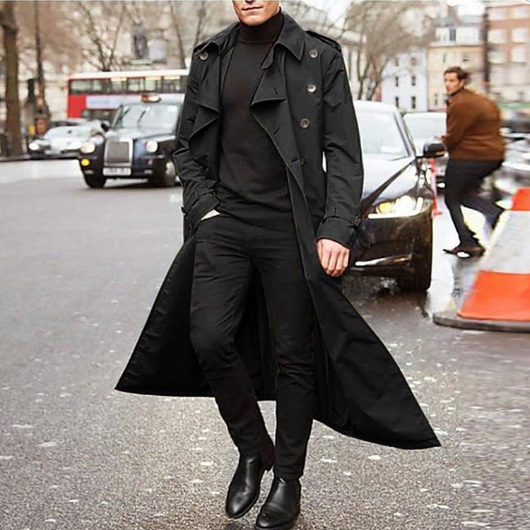 Herren Trenchcoat mit doppelter Knopfleiste und urbanem Design Aliams