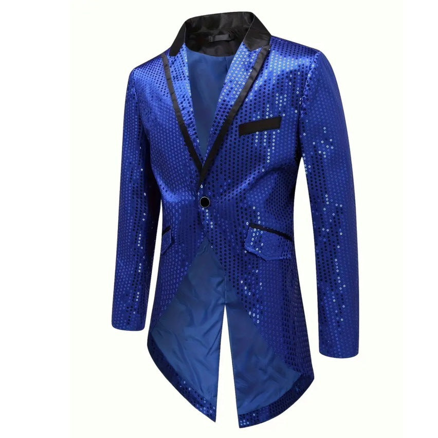 Herren eleganter glamouröser Blazer mit Pailletten Aliams