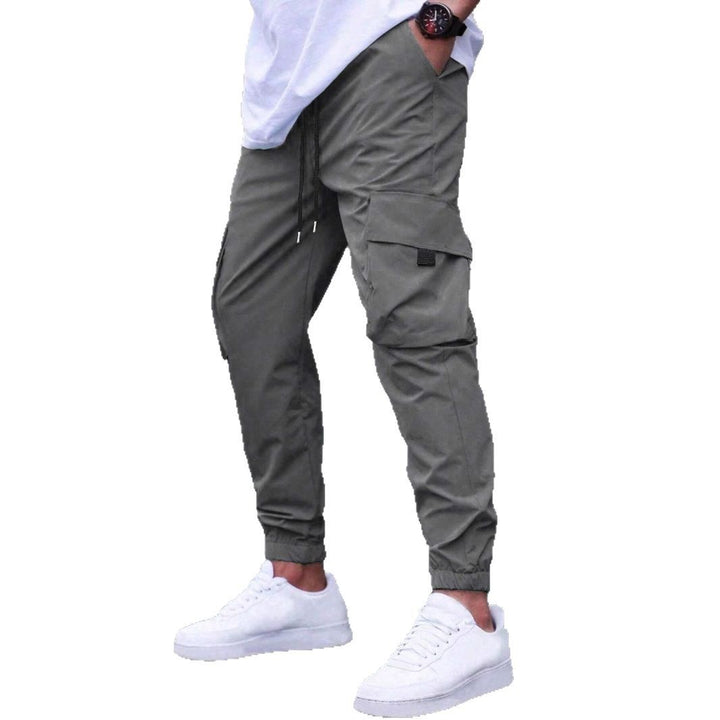 Herren praktische Cargo-Jogginghose mit elastischem Bund und mehreren Seitentaschen Aliams