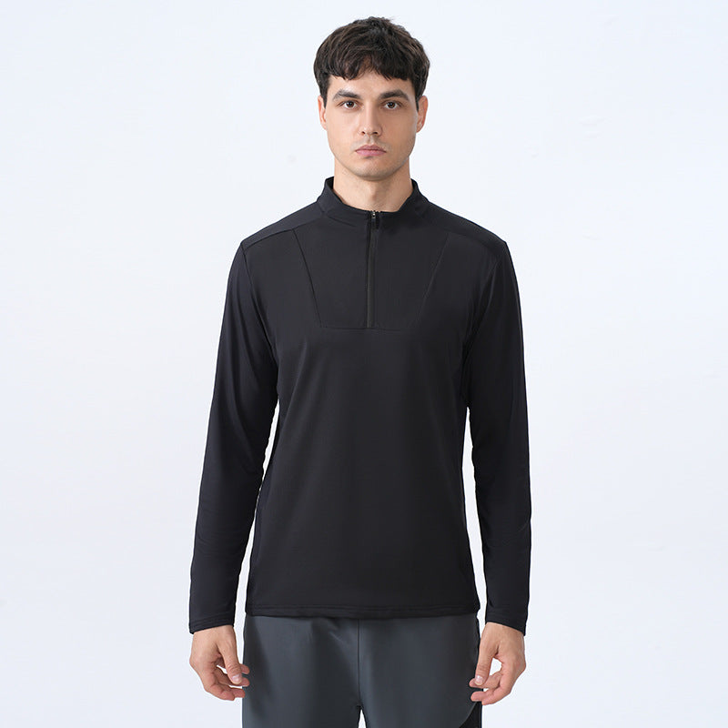 Herren Funktionsoberteil mit halbem Reißverschluss und atmungsaktivem Gewebe Aliams