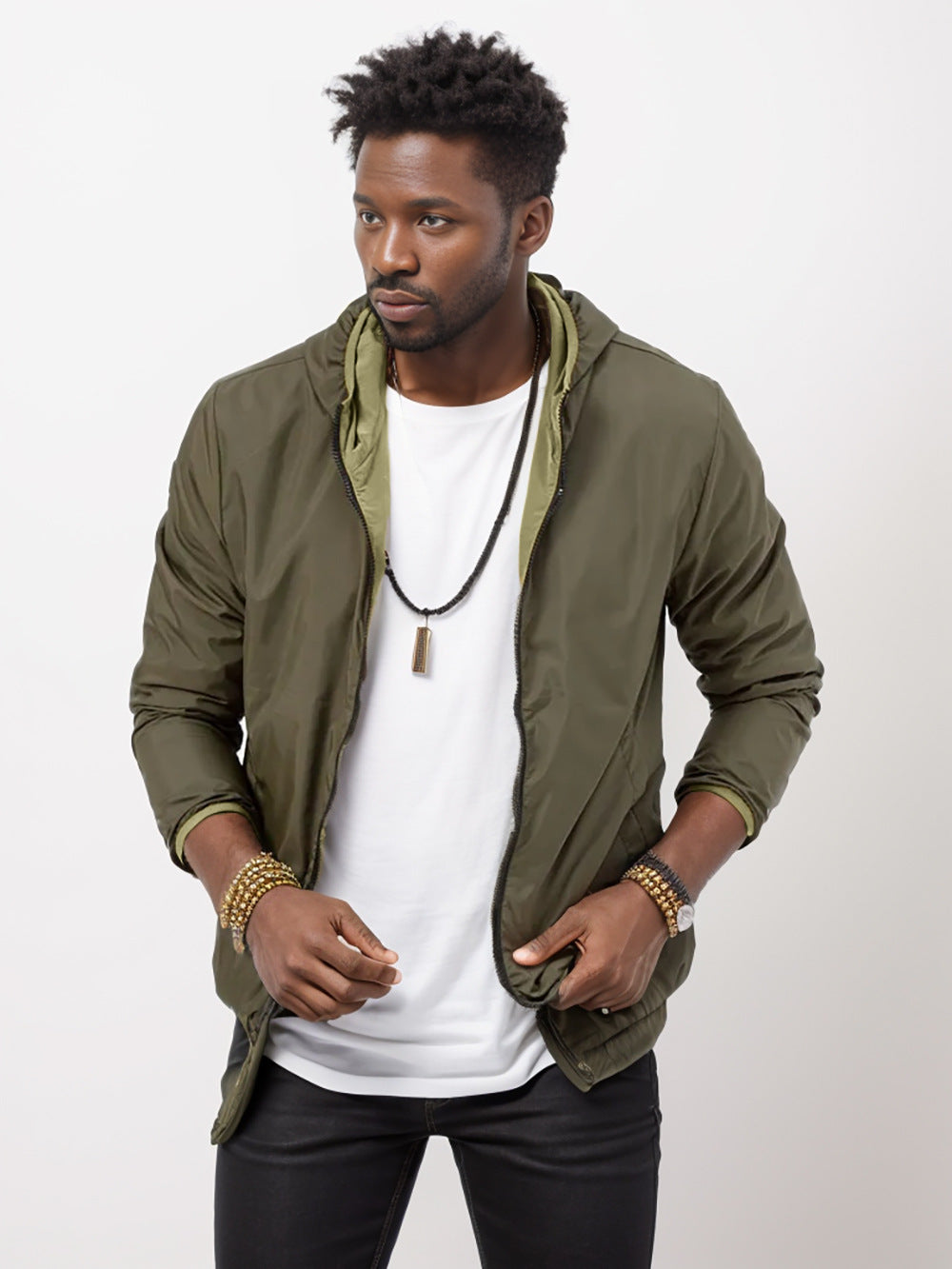 Herren winddichte Übergangsjacke mit praktischen Taschen Aliams