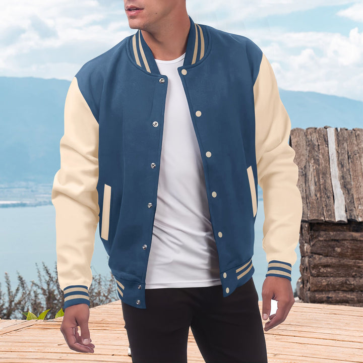 Herren Collegejacke im sportlichen Retro-Stil mit kontrastierenden Ärmeln Aliams