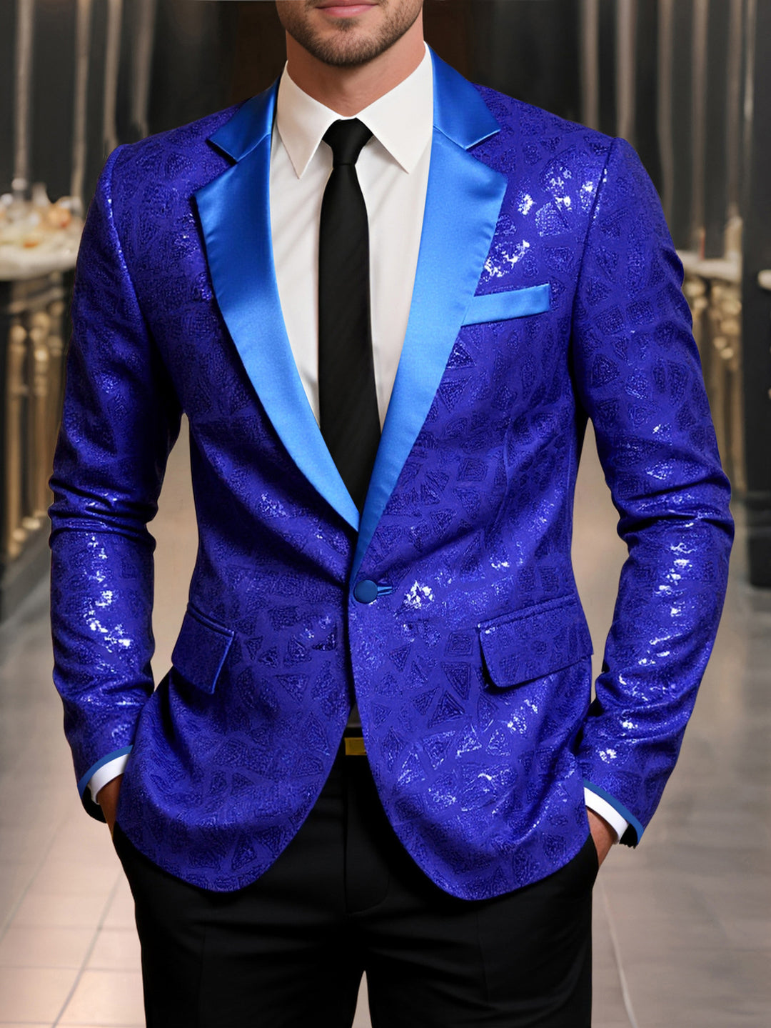Herren glitzernder festlicher Blazer Aliams