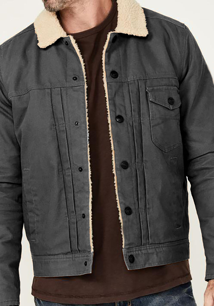 Herren Winterjacke aus strapazierfähigem Baumwollmaterial mit Teddyfutter und praktischen Taschen Aliams