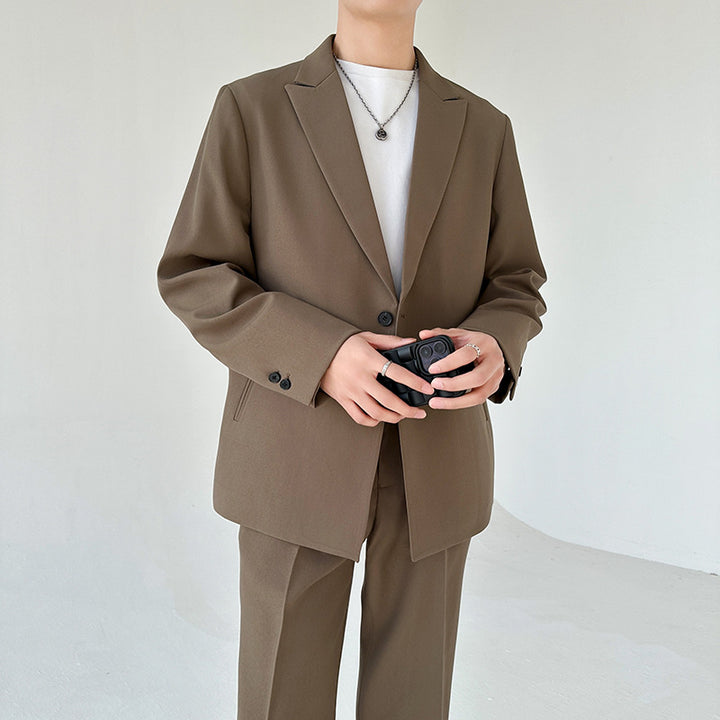 Herren eleganter Anzugblazer mit modernem Schnitt und feinem Innenfutter Aliams