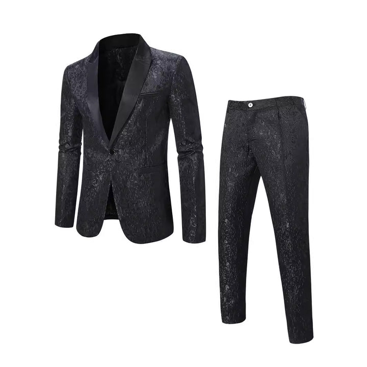 Herren Elegantes Smokinganzugset mit floralem Musterdruck Aliams