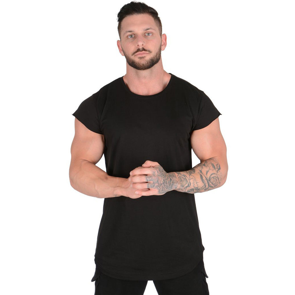 Herren Stylisches Oversized T-Shirt mit abgerundetem Saum und kurzen Ärmeln Aliams