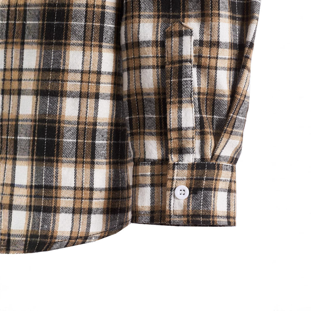 Herren Karomuster Hemd mit integrierter Kapuze Aliams