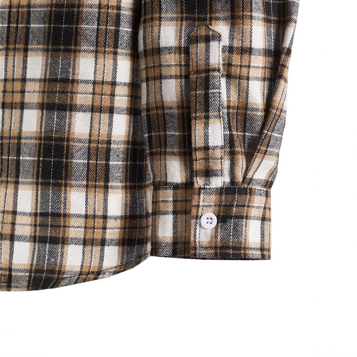Herren Karomuster Hemd mit integrierter Kapuze Aliams