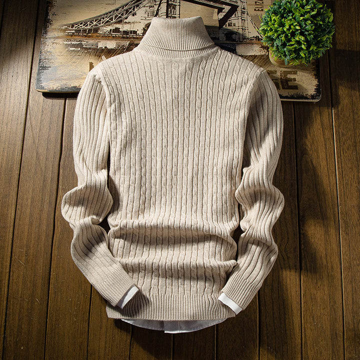 Herren Rollkragenpullover mit Rippstrickmuster Aliams