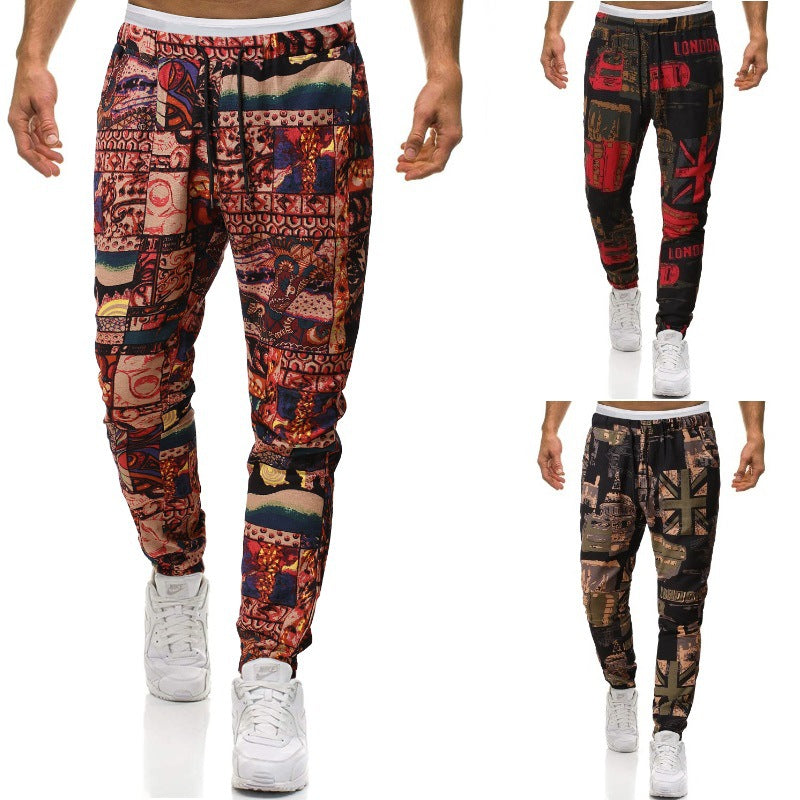 Herren Cargohose mit urbanem Print und elastischem Bund Aliams