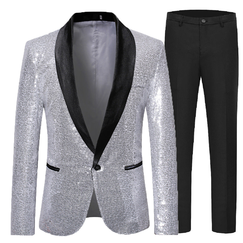 Herren Funkelnder Paillettenanzug Aliams