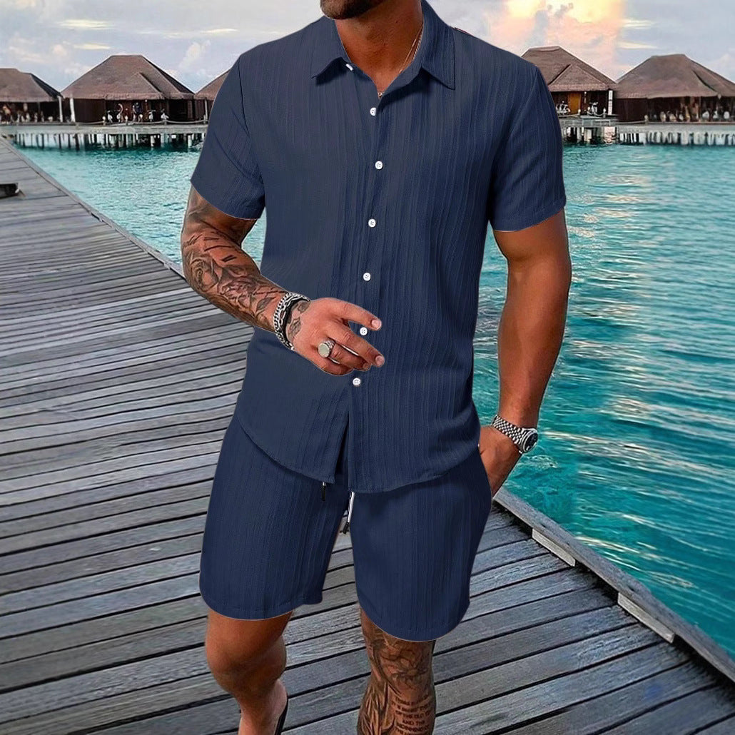 Herren Kurzarm-Shirt mit strukturiertem Design Aliams