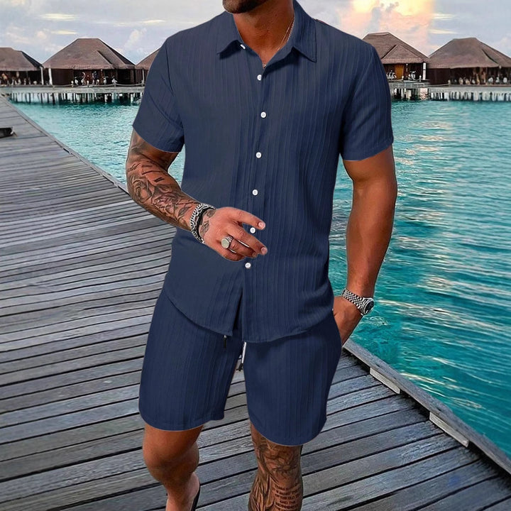 Herren Kurzarm-Shirt mit strukturiertem Design Aliams