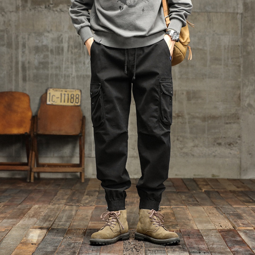 Herren Cargo-Hose mit elastischem Bund und multifunktionalen Taschen Aliams