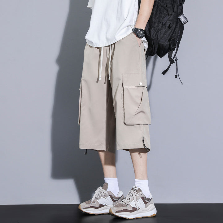 Herren praktische Cargo-Shorts mit mehreren Taschen und verstellbarem Bund Aliams