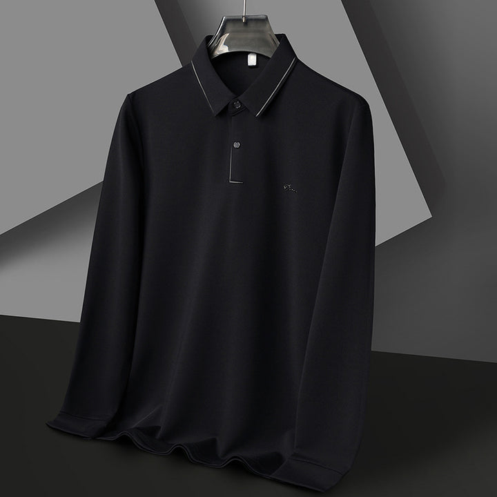 Herren Hochwertiges Langarm Poloshirt mit feuchtigkeitsregulierendem Stoff Aliams